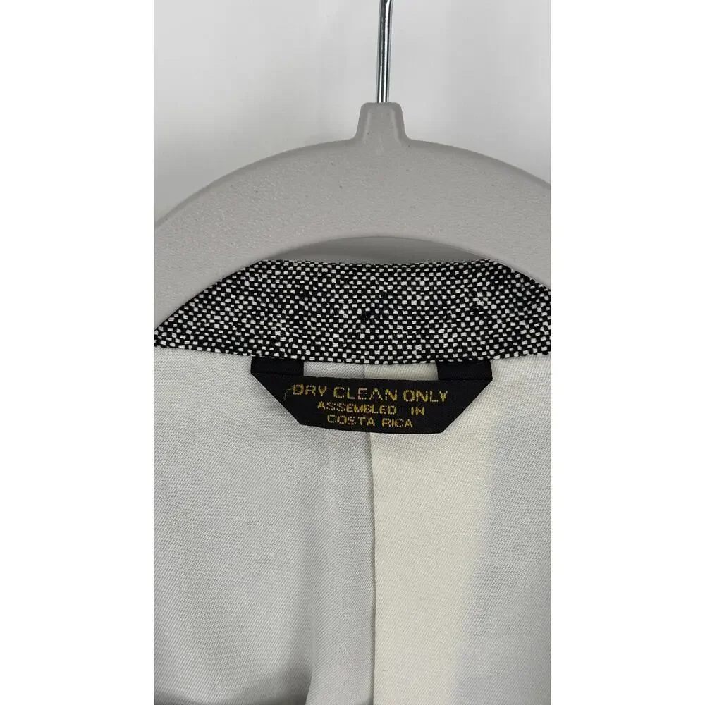 Farah Clothing Tweed Silk Two Button Blazer Jacket Mens Size 44L Black White